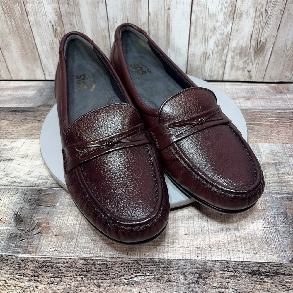 SAS Tripad Women’s Burgundy Leather Comfort Shoes Loafers Size 9 WW